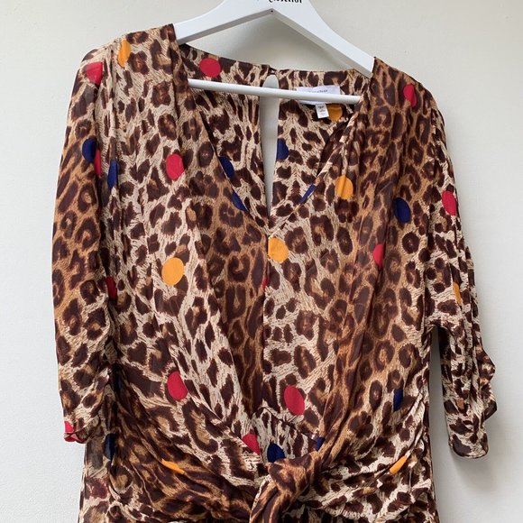 Paris atelier & Other Stories Dress EUR 38 Fits UK 12 Animal Print Sheer & Slip - Picture 6 of 13